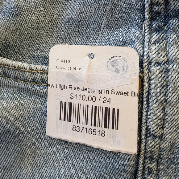 We The Free Free People Raw Hem High Rise Jegging Jeans 24 (XS/0) NWT - Picture 11 of 11